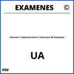 Examenes Derecho Y Administracion Y Direccion De Empresas UA